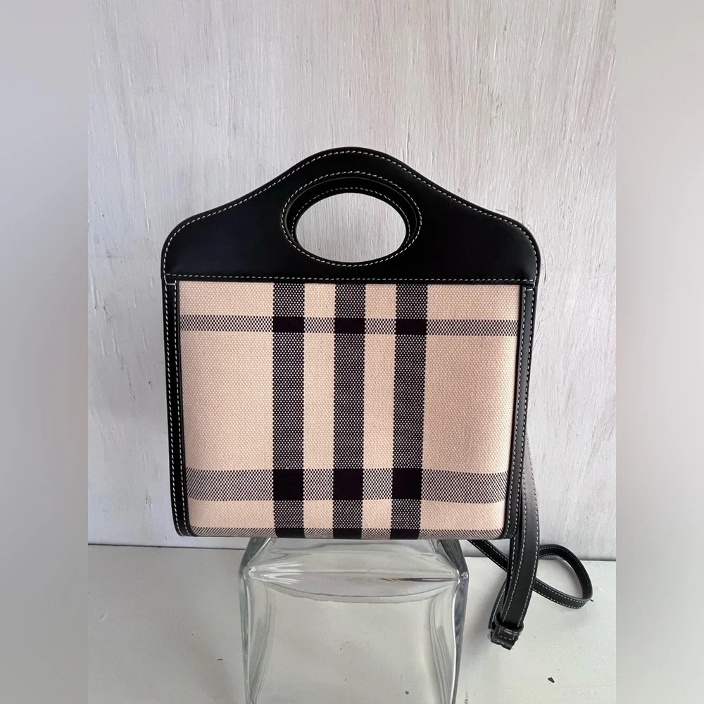 BURBERRY Check Jacquard Pocket Bag - Picture 5 of 17